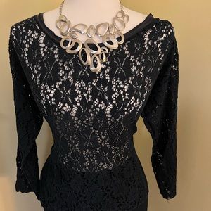 Hero Pepe Navy lace blouse Medium